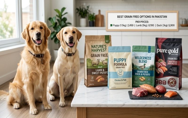 Grain free dog food options with premium dog food bags and natural ingredients