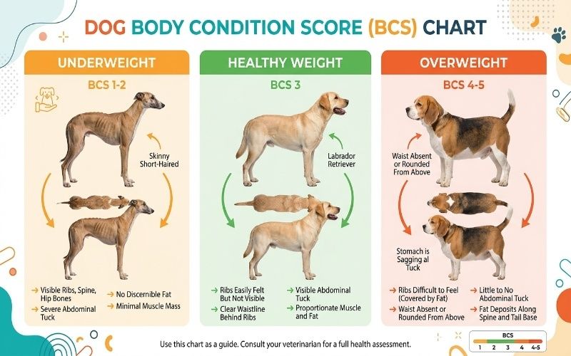 healthy weight, and overweight dogs.