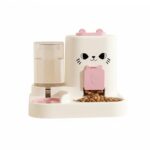 Pet water and food dispenser bowl for cats and dogs on white background