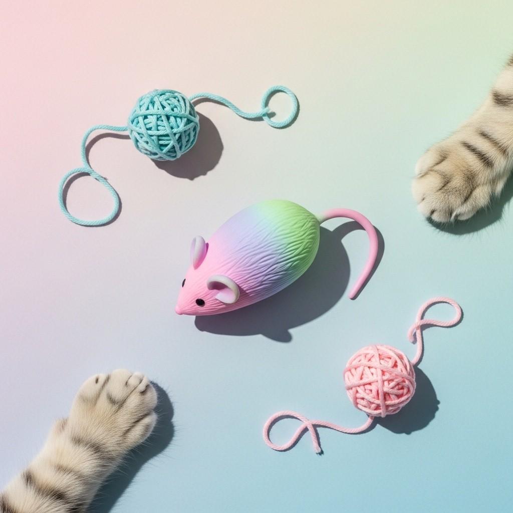 Interactive Plush Rubber Mouse Pet Cat Toys (2)