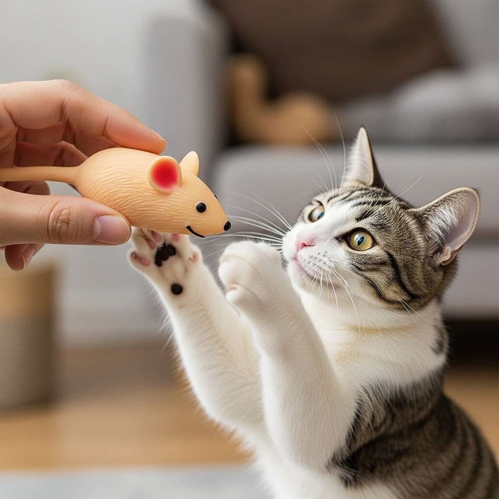 Interactive Plush Rubber Mouse Pet Cat Toys (3)