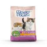 Front view of Meow Fresh Kitten Dry Cat Food Classic 450g pack on white background