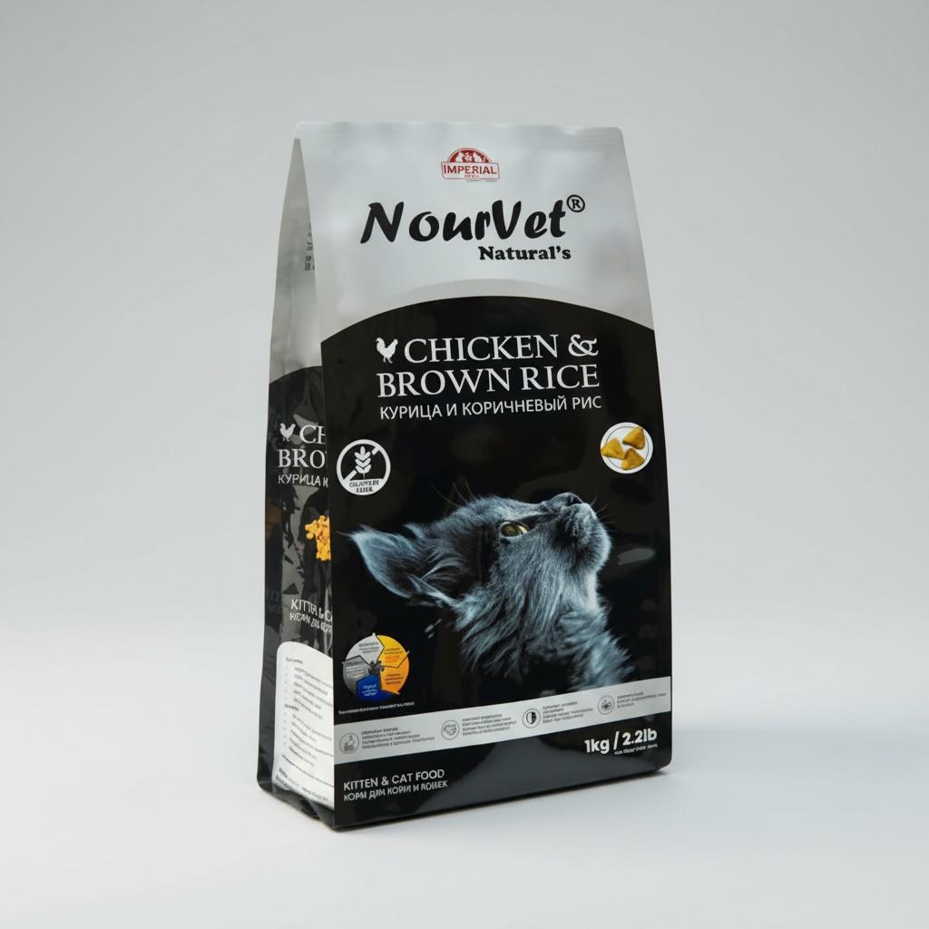 Nourvet Cat Food Chicken Flavor - Chicken & Brown Rice - 500 grams