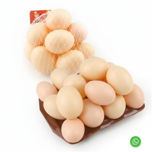 Pack of 6 Artificial Plastic Eggs for Broody Hen (Lightweight & Hollow Inside)