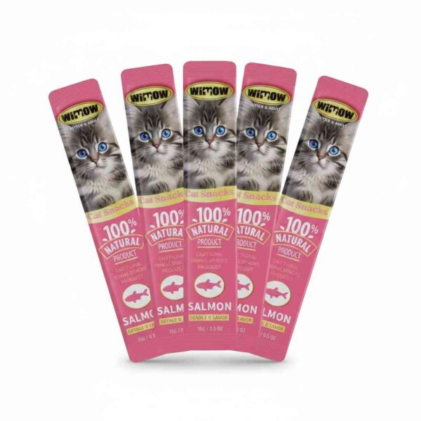 Front view of Wimow creamy cat treat pack of 5 sachets
