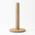 Professional front view of a single pole cat scratching post designed for claw care and indoor cat activity.