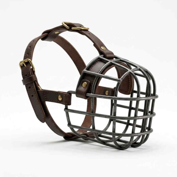 Heavy-duty iron dog muzzle metal cage design