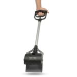 Front view of pet poop scooper cleaning tool on white background