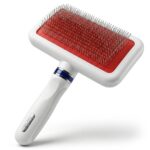 Pet grooming brush with soft bristles for dogs and cats