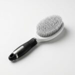 Pet grooming brush with soft bristles for dogs and cats