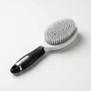 Pet grooming brush with soft bristles for dogs and cats
