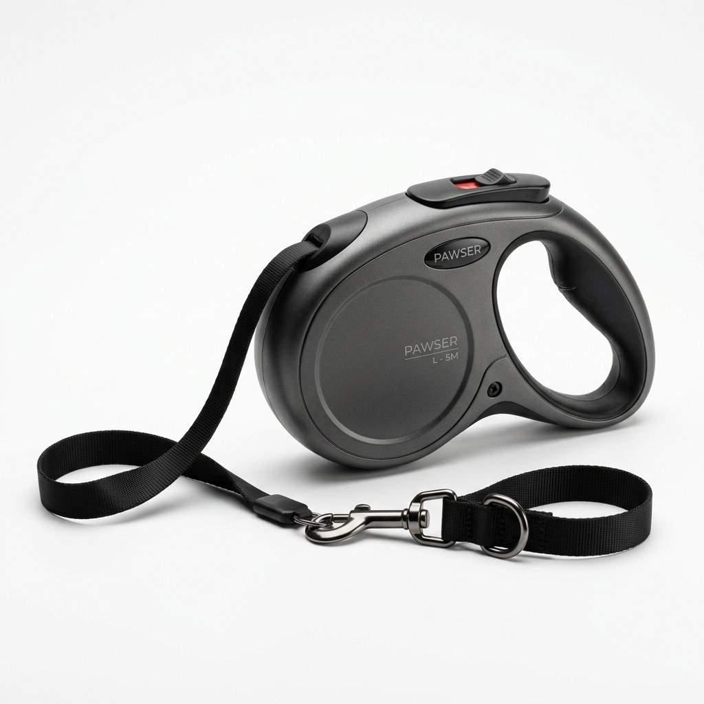 Retractable dog leash with ergonomic handle design