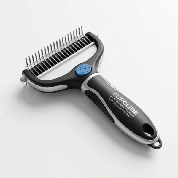 Self-cleaning rake comb for dogs and cats grooming