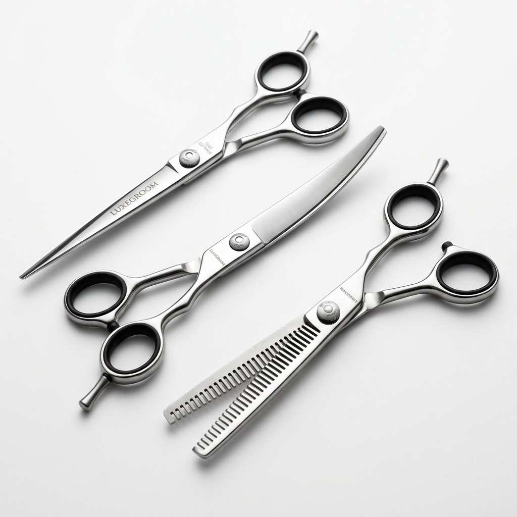 Professional pet grooming scissors set for dogs and cats