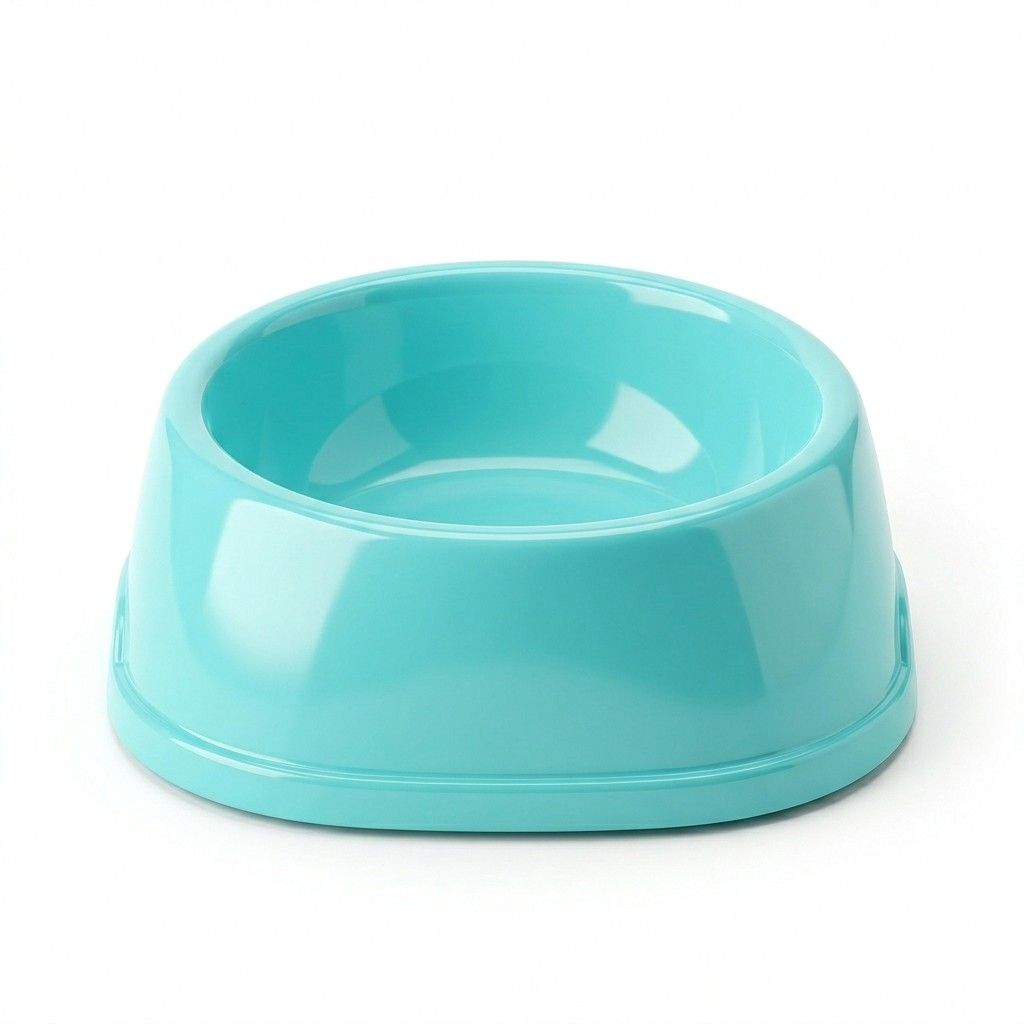 Front view of single pet feeding bowl on white background