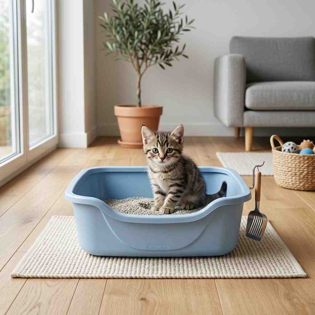Small Litter Tray Compact & Easy Clean Cat Toilet Tray