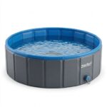 Front view of Zoofari foldable pet pool on white background