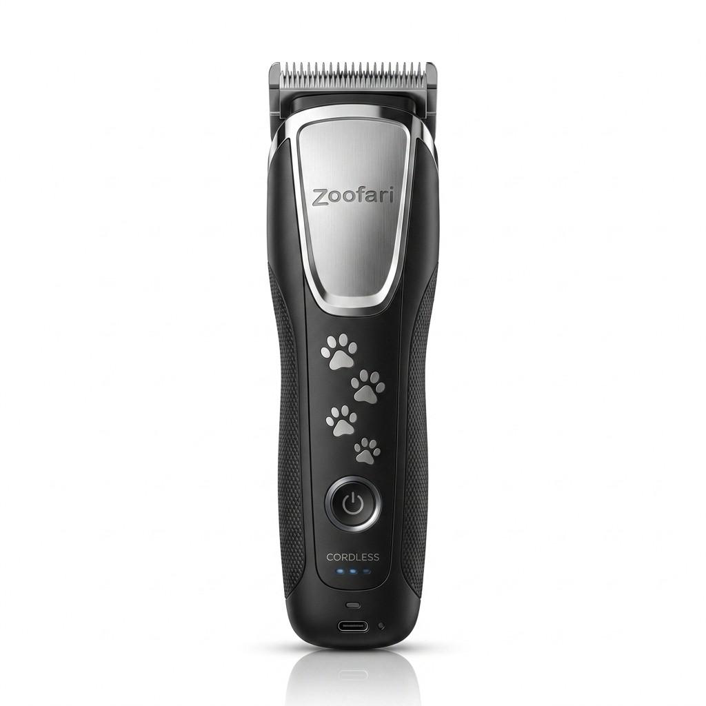Front view of Zoofari cordless pet grooming trimmer for cats and dogs