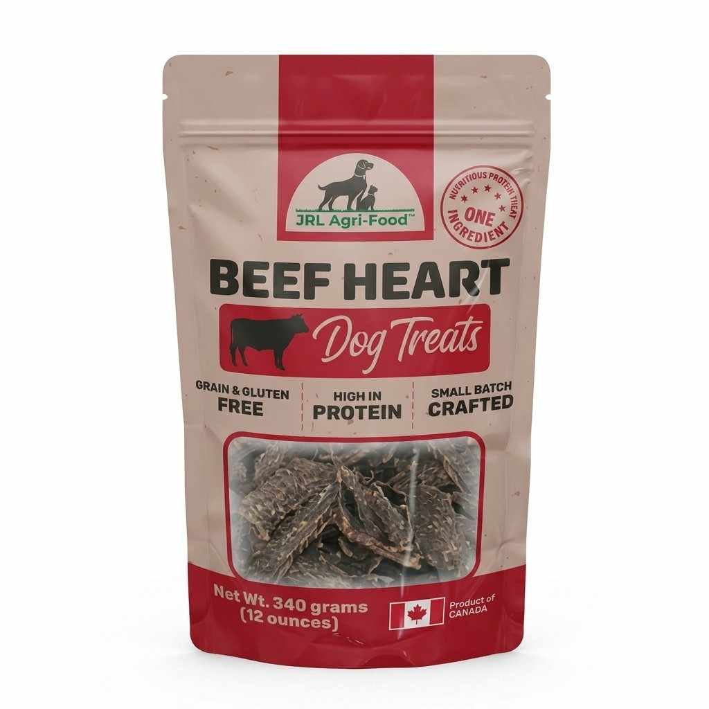 Beef heart dog treats front package view