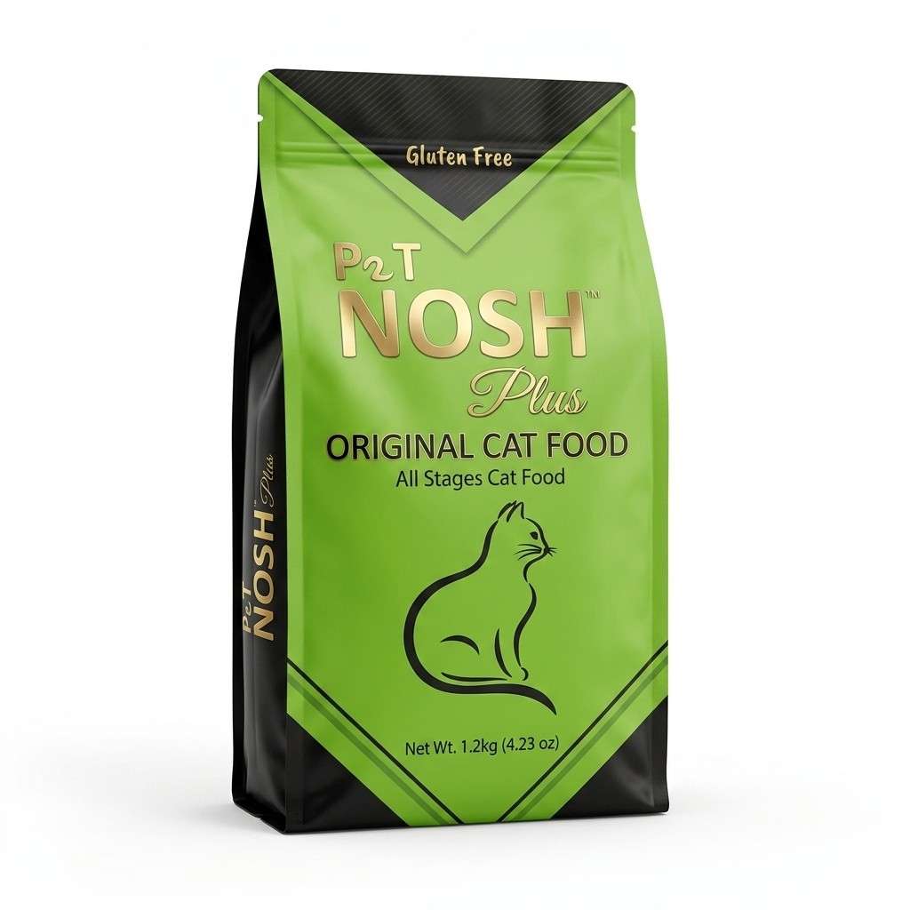 PET NOSH Plus Original Cat Food 1.2kg front view for all life stage cats.