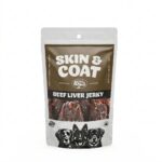 Skin and coat beef liver dog treats front package view
