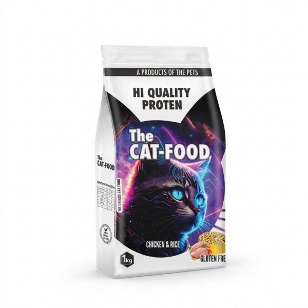 The Cat-Food Premium Quality Cat Food 1kg front view on a white background.