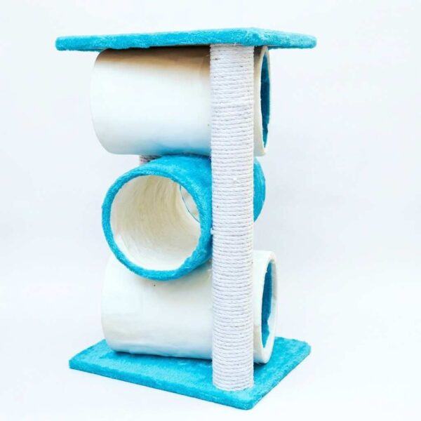 Triple Round Cat Scratching Post with three circular scratching levels on a white background.