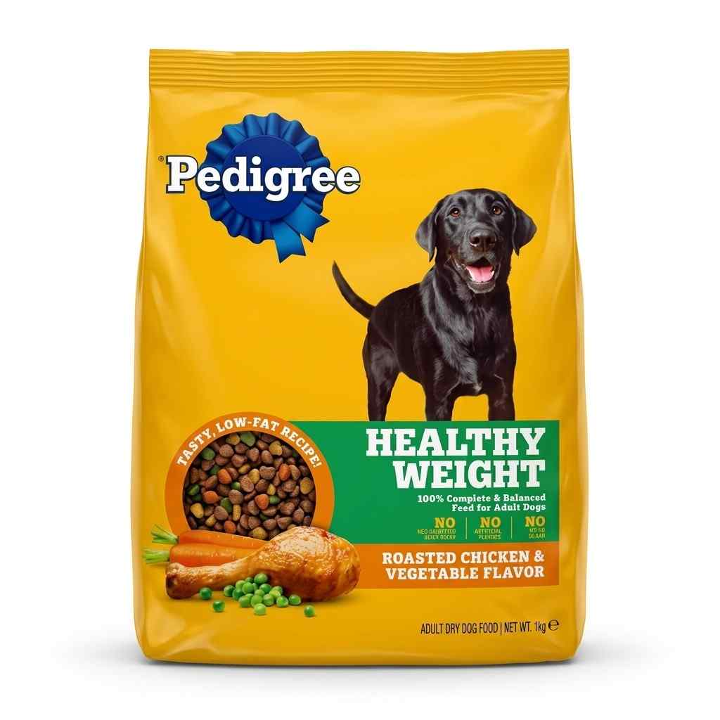 Pedigree Healthy Weight Adult Dry Dog Food 1kg front view