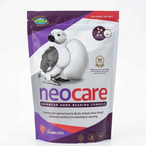Neocare Premium Hand Rearing Formula for Birds front packaging