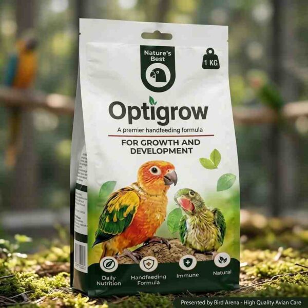 Opti Grow Premier Hand Feeding Formula for Baby Birds front packaging