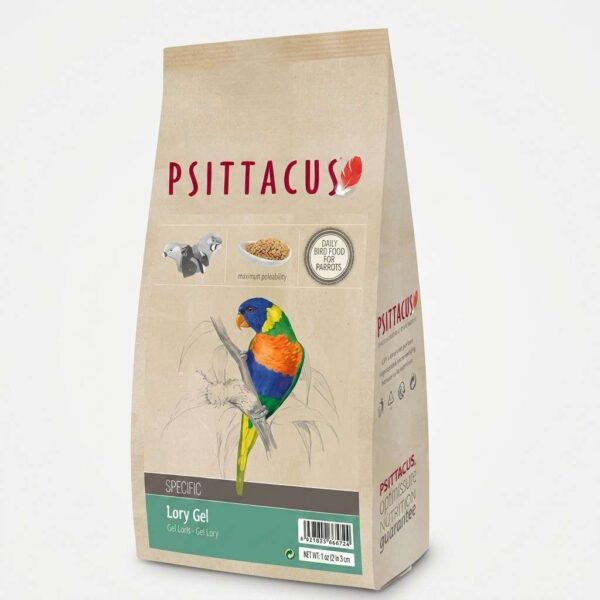 Psittacus Lory Gel Complementary Food for Lorikeets front packaging