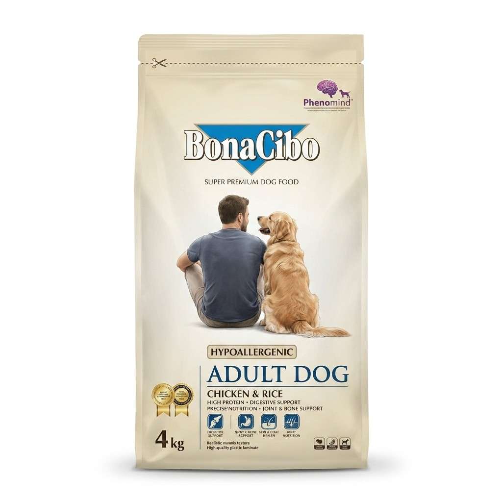 Bonacibo Adult Dog Food 4 KG front packaging