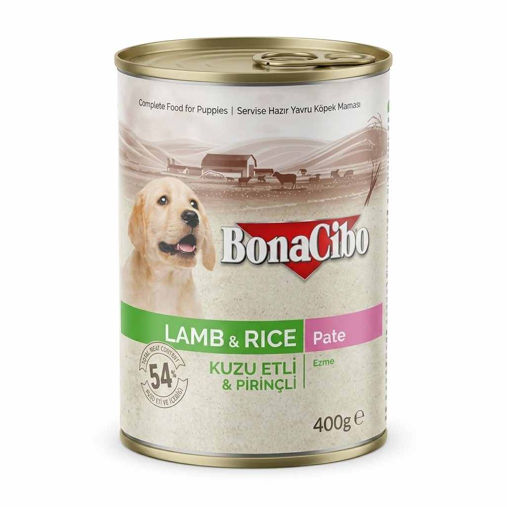 Bonacibo Canned Puppy Food Pate Lamb and Rice 400g