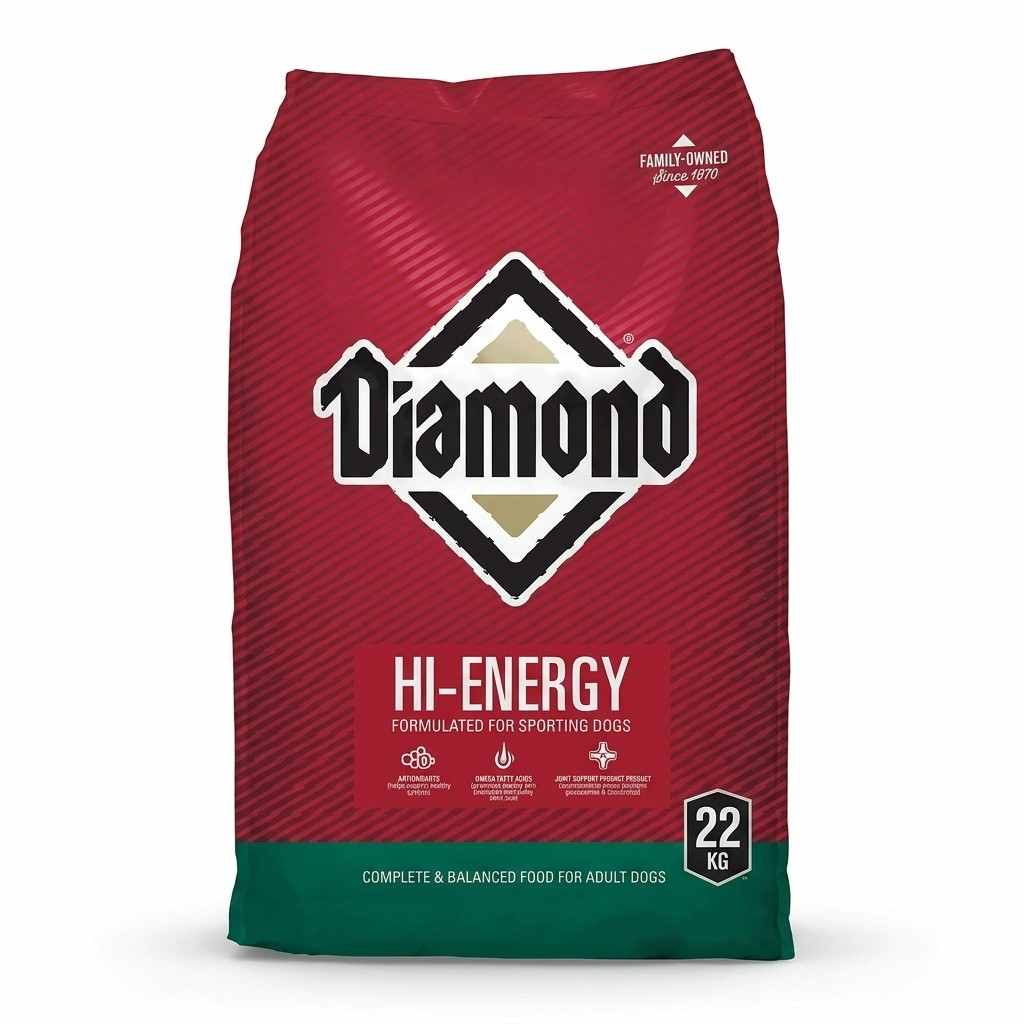 Diamond Hi-Energy Dog Food 22 KG front packaging