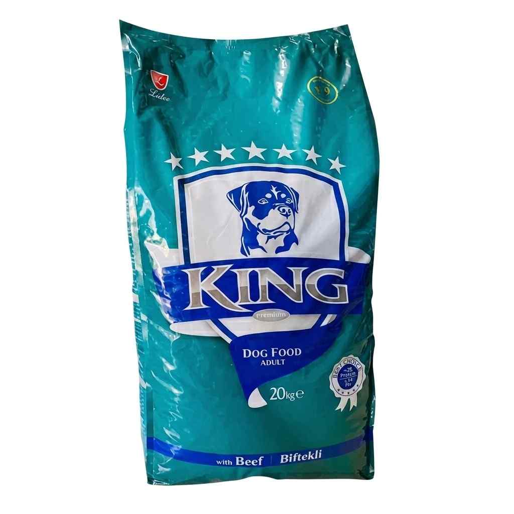 King Premium Adult Dog Food Beef 20kg front packaging