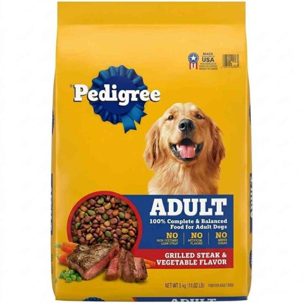 Pedigree Adult Grilled Steak and Vegetable Dog Food 5kg front packaging