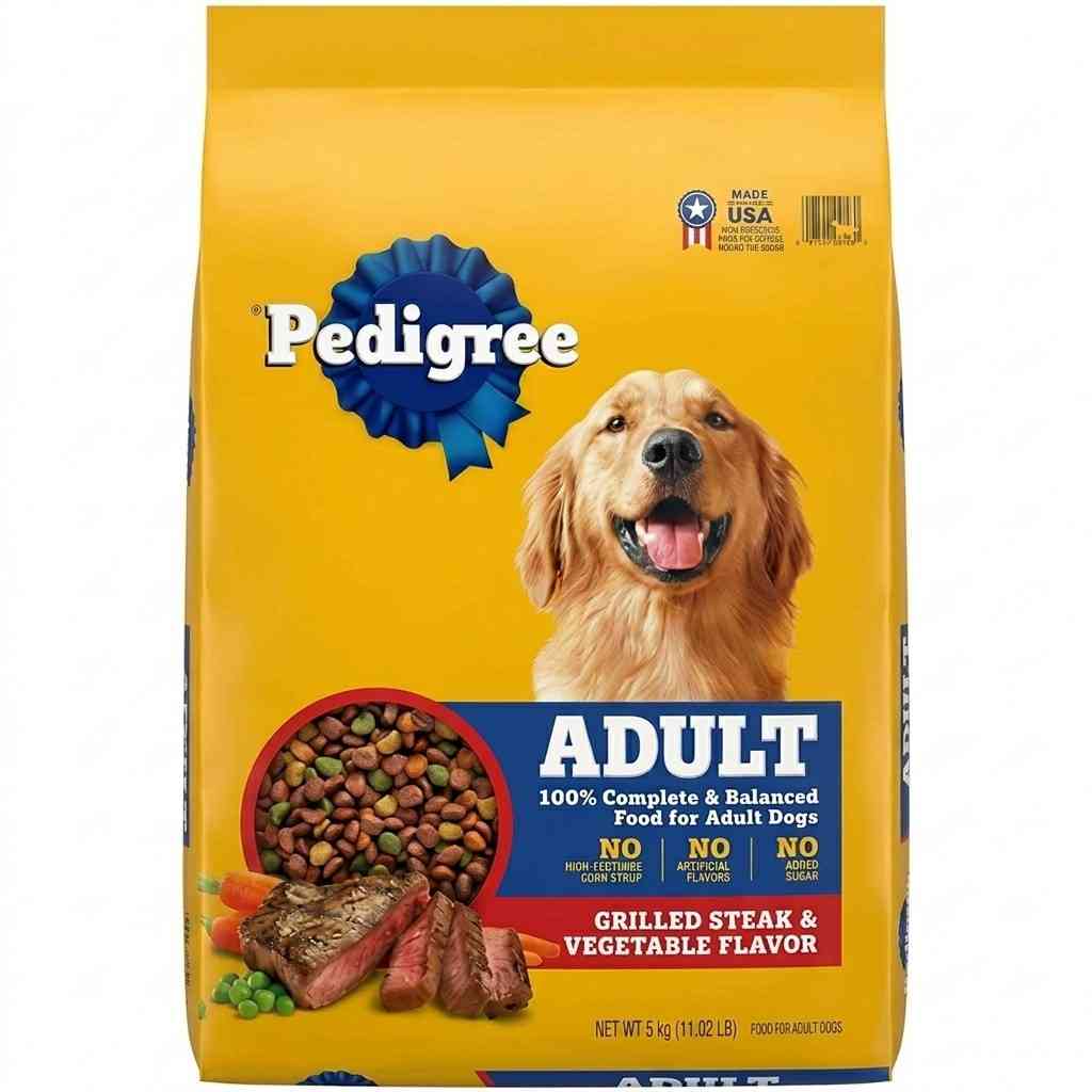 Pedigree Adult Grilled Steak and Vegetable Dog Food 5kg front packaging
