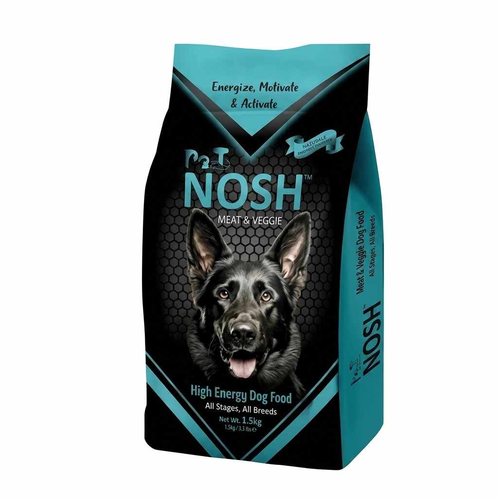 Pet Nosh High Energy Dog Food front packaging