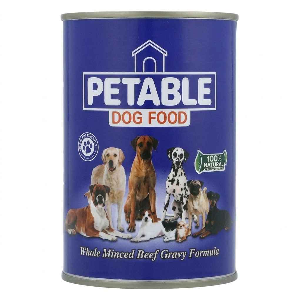 Petable Whole Minced Beef Gravy Formula Dog Food front can