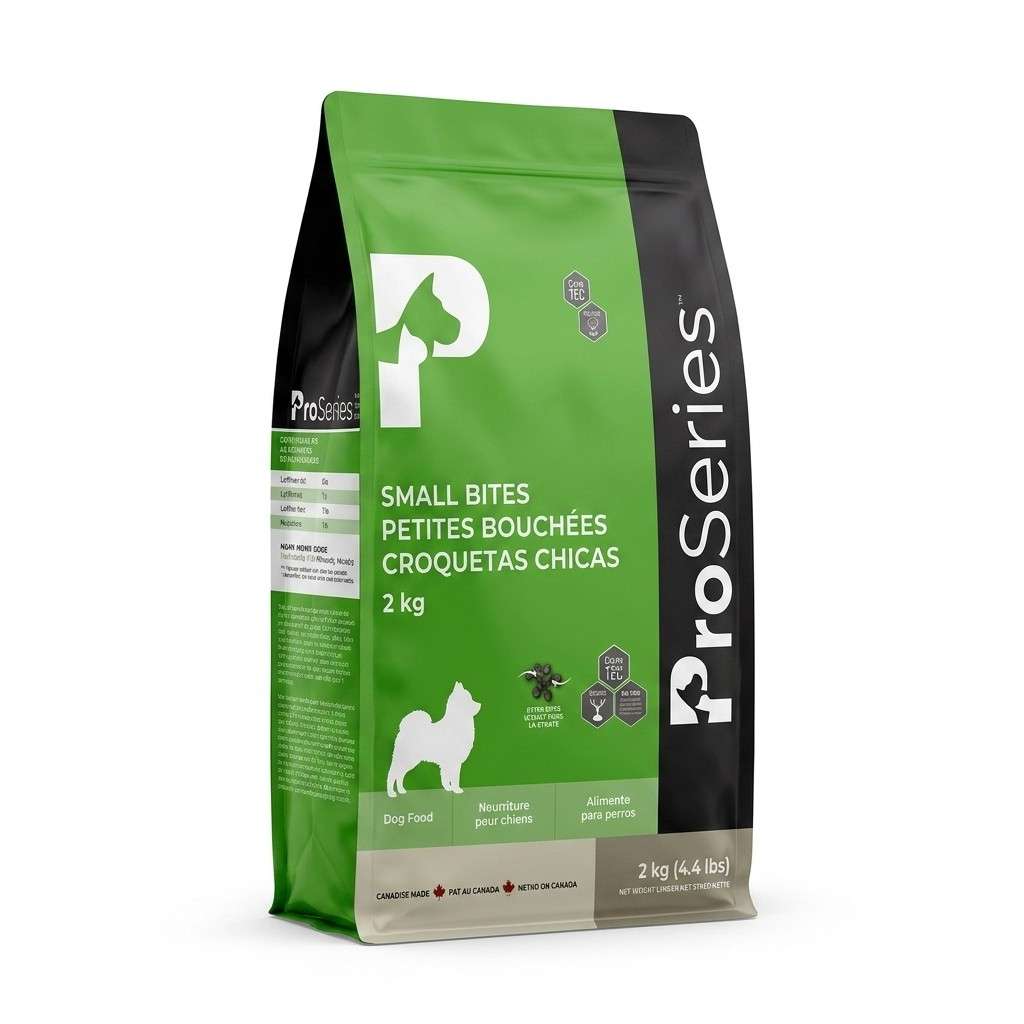 A clean professional product image showing the complete ProSeries Small Bites Dog Food 2 KG bag with clear packaging details for ecommerce use.