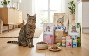 Happy Cat food with dry and wet food options for cats